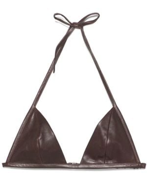Rick Owens Leder-Bh Mahagoni - Braun
