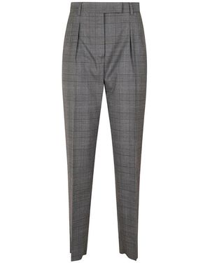 Max Mara Graue karierte wollmischung stretchhose