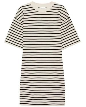 Anine Bing Stripe Mona T-Shirt Mini Dress - Natural