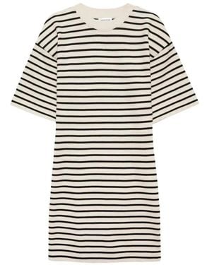 Anine Bing Stripe Mona T-Shirt Mini Dress - Natural