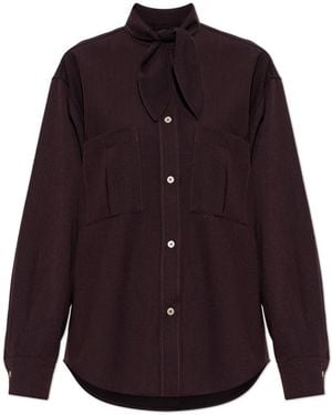 forte_forte Overhemden ,Rood ,Shirt Met Zakken - Blauw