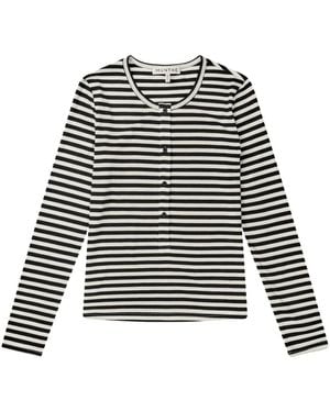 Munthe Elegante Gestreifte Schwarze Bluse