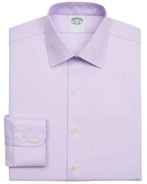 Brooks Brothers Slim Fit Non-Iron Katoenen Overhemd Met Ainsley Kraag - Paars