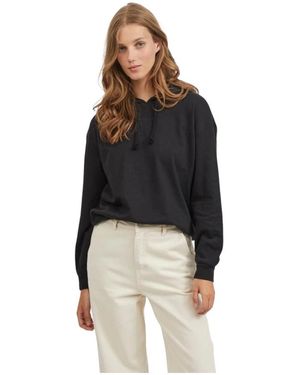 Vila Rustie Sweat Hoodie Top - Zwart