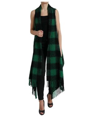 Dolce & Gabbana Buffalo check poncho jacke - Grün