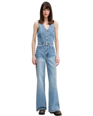 Levi's Denim Wijde Pijpen Jumpsuit - Blauw