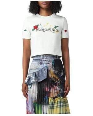 ANDERSSON BELL Besticktes Grafik-T-Shirt - Weiß