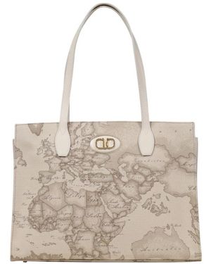 Alviero Martini 1A Classe Tasche Mit Reißverschluss Und Innentaschen - Grau