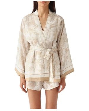 MC2 Saint Barth Kimono Carly Seiden-Habotai Foulard Dschungel Ozeanien - Natur