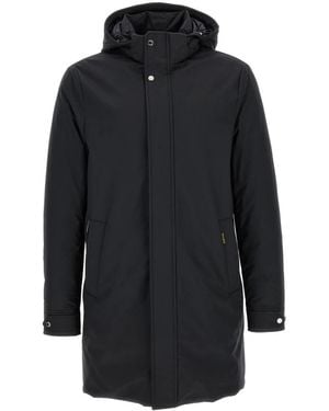 Moorer Jassen ,Blauw ,Wol Vermont Parka - Zwart
