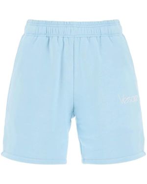 Versace Sweatshorts con logo 1978 re-edition - Blu