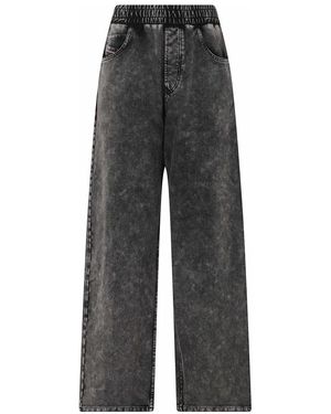 DIESEL Jeans ,Zwart ,Denim Wide-Leg Jeans Met Acid-Wash - Grijs
