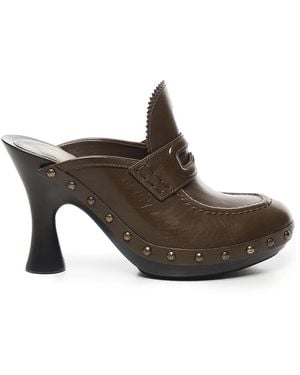 Burberry Heeled Mules - Brown