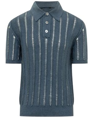 Amaranto Tops ,Blauw ,Katoen Gebreide Polo