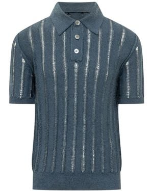Amaranto Tops ,Blauw ,Katoen Gebreide Polo