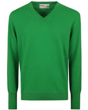 Ballantyne V-Ausschnitt Pullover - Grün