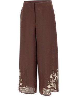 Marella Wide Trousers - Brown