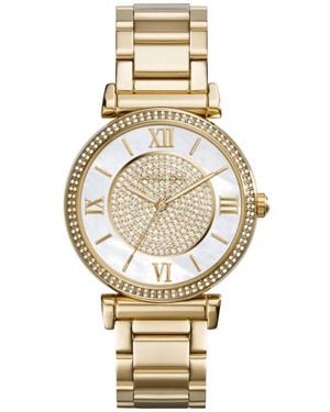Michael Kors Mk3332 Catlin Series Crystal Dial Ladies Watch - Metallic