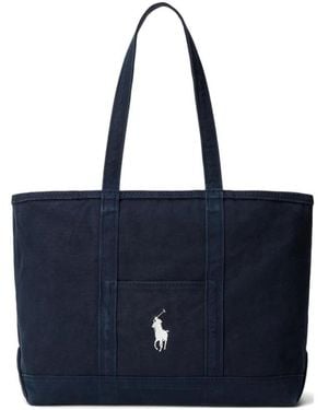Polo Ralph Lauren Borsa Tote Con Logo - Blauw