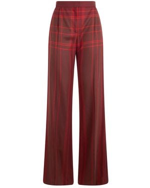 Alberta Ferretti Wide Trousers - Red