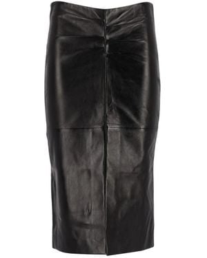 Isabel Marant Tuline Leder Midirock - Schwarz