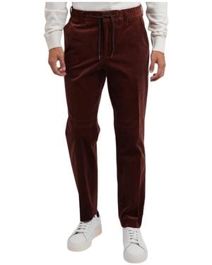 BOSS Broeken ,Bruin ,Katoen Tapered Corduroy Broeken - Rood