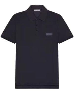 Givenchy Logo Baumwoll-Piqué-Poloshirt - Blau