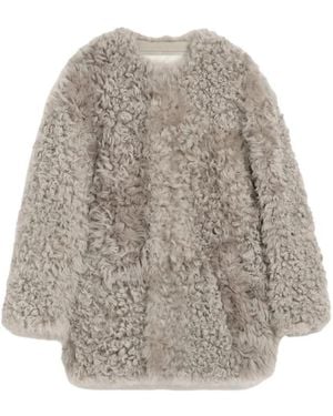 Ami Paris Shearling Mantel - Grau