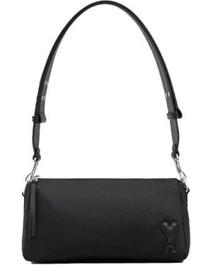 Ami Paris Schwarze Schultertasche Stilvoll Und Langlebig