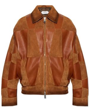 Versace Leather Jackets - Marrone