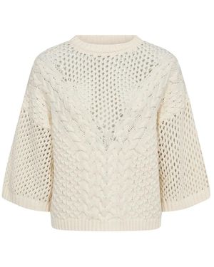 co'couture Rundhals-Strickware - Weiß