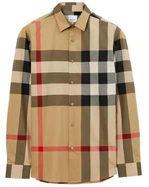Burberry Overhemden ,Katoen Archive Cotton Check Shirt - Groen