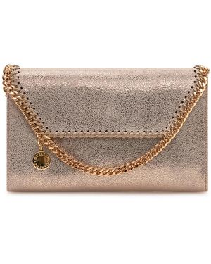 Stella McCartney Tassen ,Geel ,Polyester Falabella Wallet On Chain - Naturel