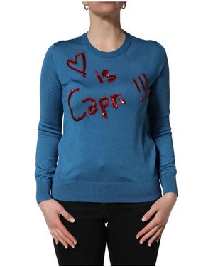 Dolce & Gabbana Round-Neck Knitwear - Blue