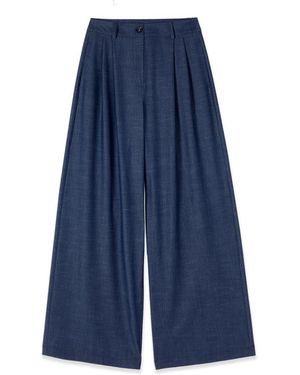 Oltre Palazzo Broek Met Denim Effect - Blauw
