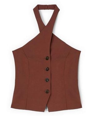 mötivi Tops ,Bruin ,Katoen Halter Top