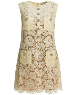 Self-Portrait Lace Sheath Dress - Natural
