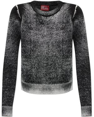 DIESEL Truien & Vesten ,Zwart ,Round-Neck Truien - Grijs