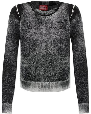 DIESEL Truien & Vesten ,Zwart ,Round-Neck Truien - Grijs