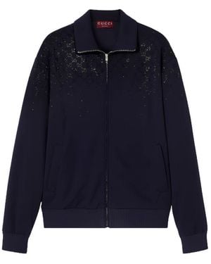 Gucci Technische Jersey Ritshouder Met Kristallen - Blauw