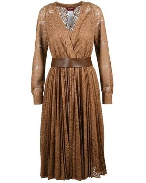 Max Mara Kleedjes ,Bruin ,Polyester Pensile Kantjurk