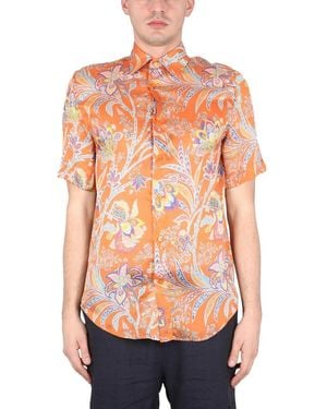 Etro Short Sleeve Shirts - Orange