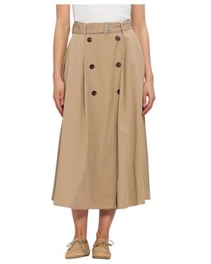Y.A.S Y.A. ,Rokken ,Bruin ,Yastimala Hw Long Trench Skirt - Naturel