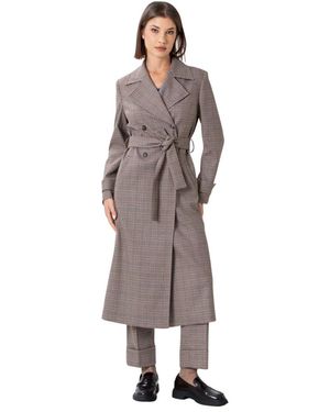 Kocca Langer, Fein Karierter Trenchcoat - Braun