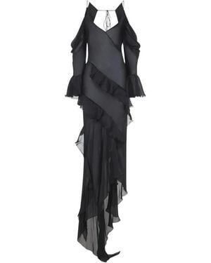 Roberto Cavalli Kleedjes ,Zwart ,Chiffon Slipdress