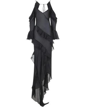 Roberto Cavalli Kleedjes ,Zwart ,Chiffon Slipdress
