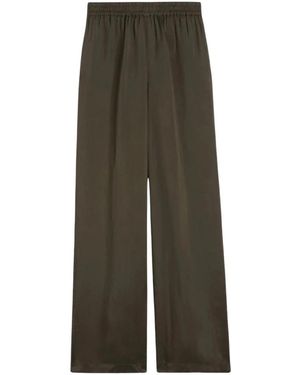 Aspesi Gewassen Viscose Twill Broek - Groen