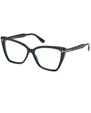 Tom Ford Block Vierkante Cat Eye Optische Brillen - Zwart
