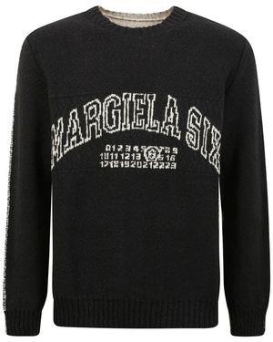MM6 by Maison Martin Margiela Round-Neck Knitwear - Black