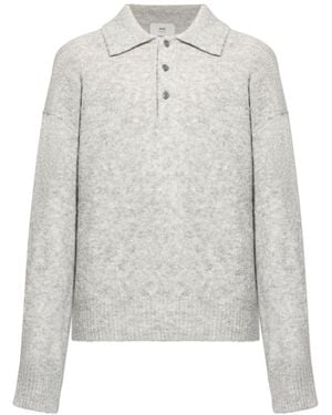 Ami Paris V-Neck Knitwear - Gris